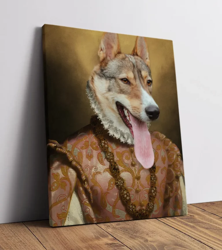 Royal Hundeporträt auf Leinwand