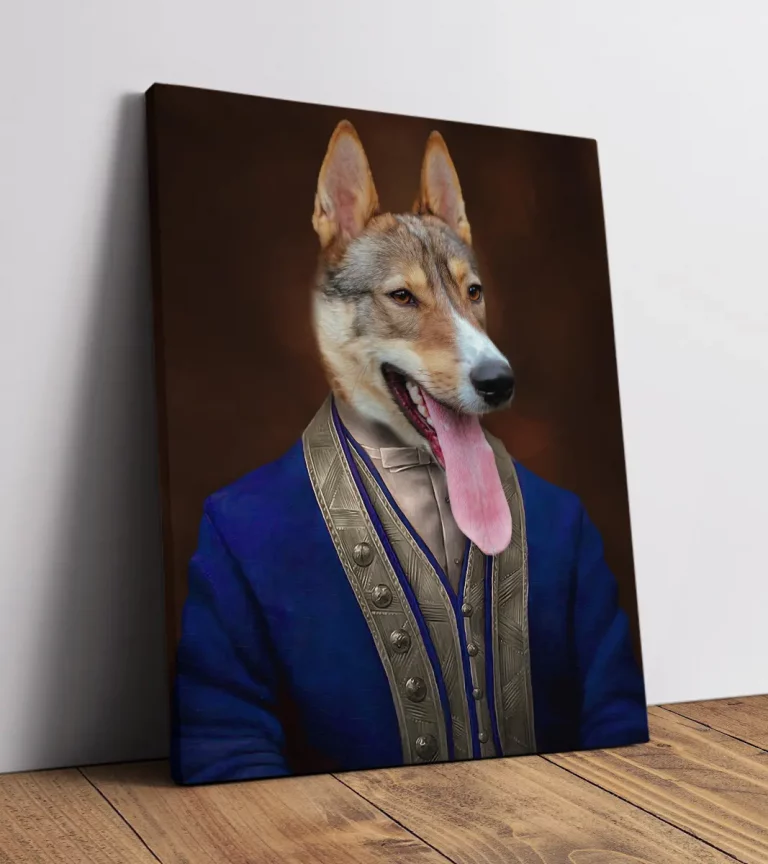 Royal Hundeporträt auf Leinwand