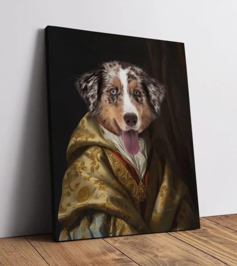 Hundeporträt Adel auf Leinwand - Der gemütliche Graf
