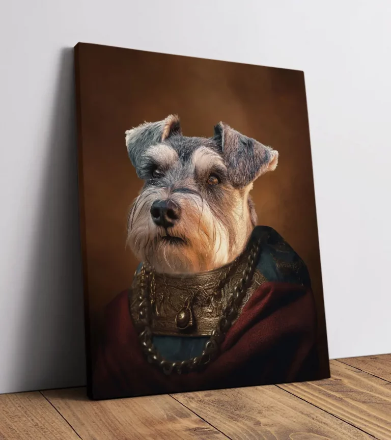 Hundeporträt Adel auf Leinwand - Lord Schnuffel