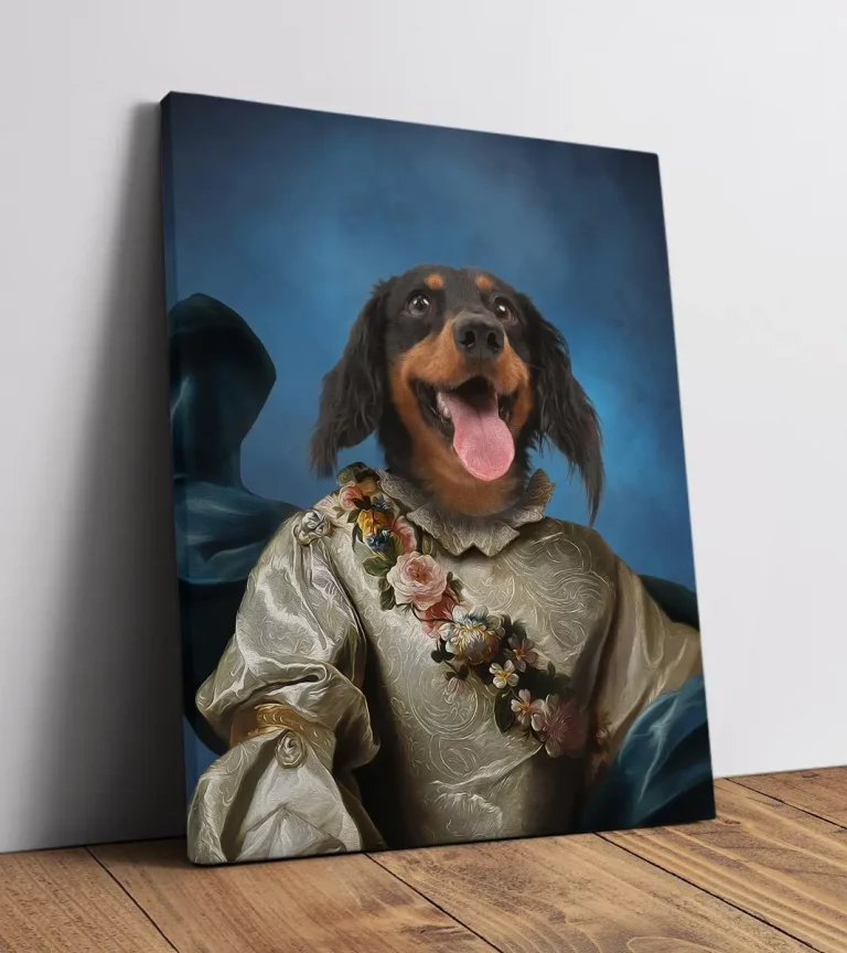 Hundeporträt Adel auf Leinwand - Prinzessin Wunderschön