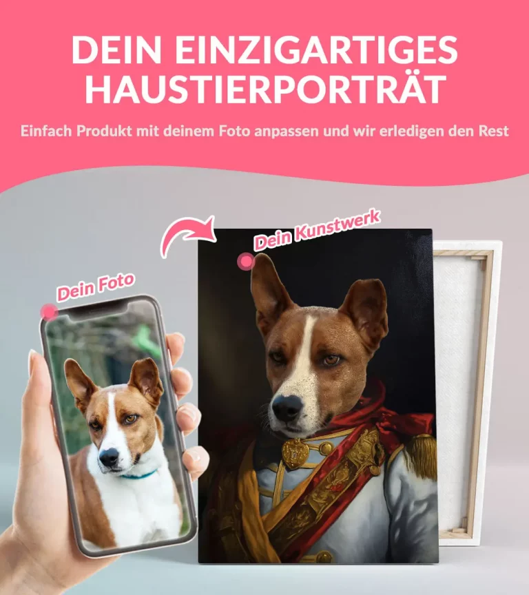 Hundeporträt Adel auf Leinwand - Prinz Pfote